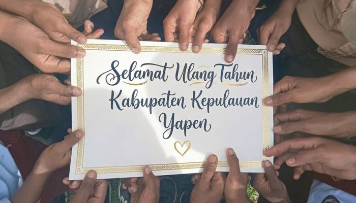 Siswa SD Negeri Waindu Ucapkan Selamat HUT Kepulauan Yapen ke 57 Tahun, Bupati Ucapkan Terimakasih