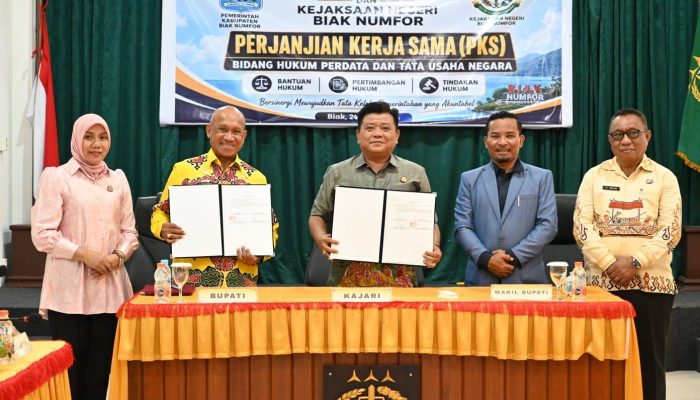 Pemkab Biak Numfor dan Kejari Teken MoU, Perkuat Tata Kelola Pemerintahan