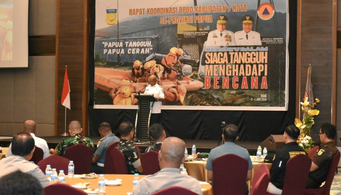 Bupati Mansnembra Buka Rakorda BPBD Se-Papua 2026 di Biak, Tekankan Pentingnya Transformasi Penanggulangan Bencana
