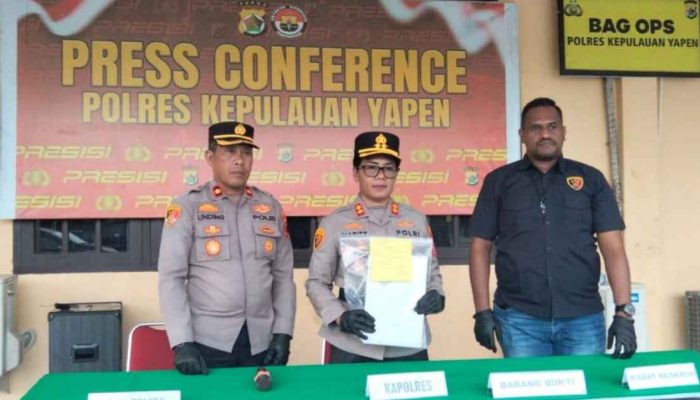 Kapolres Yapen AKBP Diaritz Felle Ungkap Pencurian Laptop di Pasar Aroro Iroro, Satu Tersangka Ditangkap di Waropen
