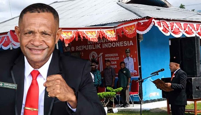 Upacara HUT RI ke-81 di Dapil Angkaisera, Yawan Yohan Karubaba Bacakan Teks Proklamasi